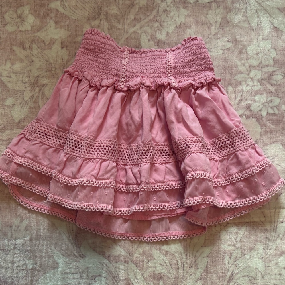Katie J NYC Pink Tiered Ruffle Skirt
